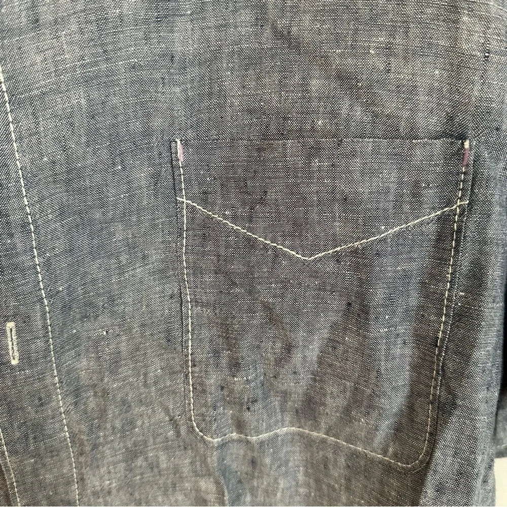 Tommy Bahama Men’s Short Sleeve Chambray Linen Button Front Shirt Sz XXL GUC